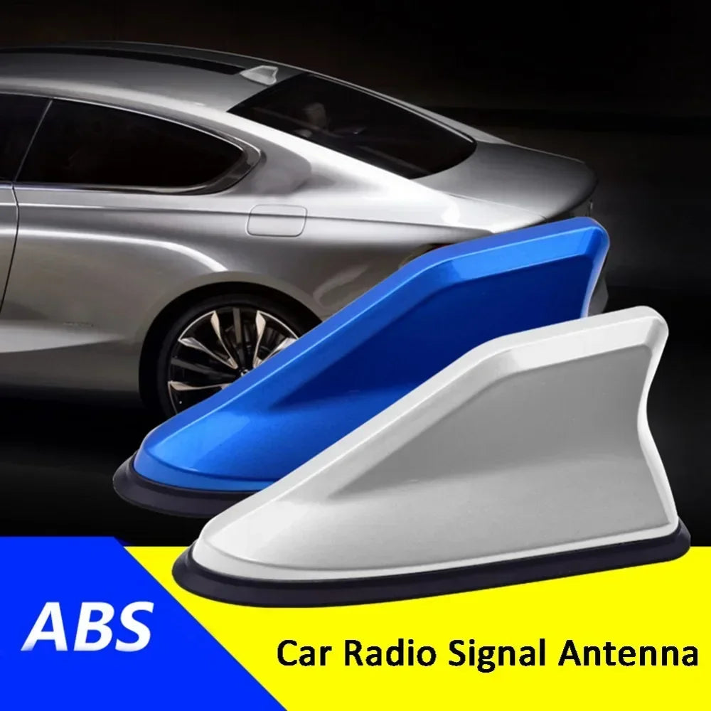 Carbon Fiber Look Car Roof Top Mount Shark Fin Aerial Antenna Toppers Auto Radio AM FM Antenna Signal Amplifier Aerial Universal
