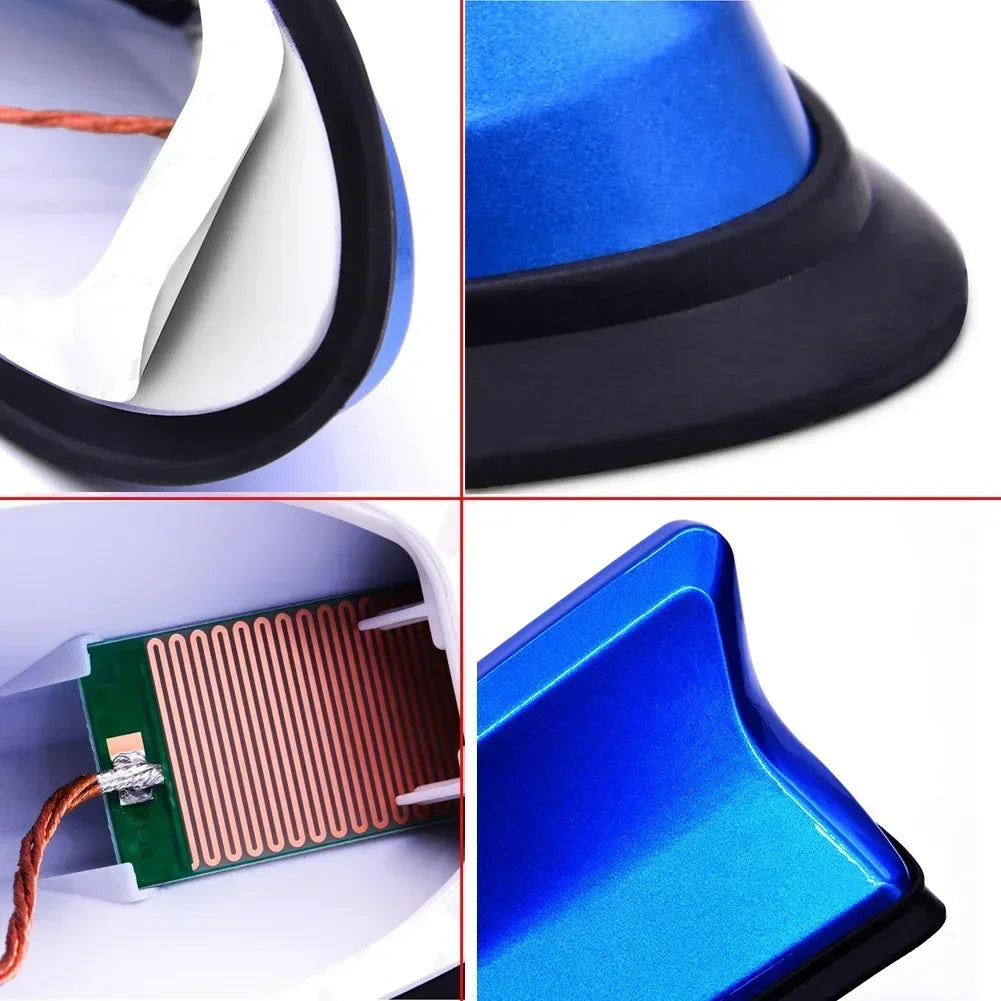 Carbon Fiber Look Car Roof Top Mount Shark Fin Aerial Antenna Toppers Auto Radio AM FM Antenna Signal Amplifier Aerial Universal
