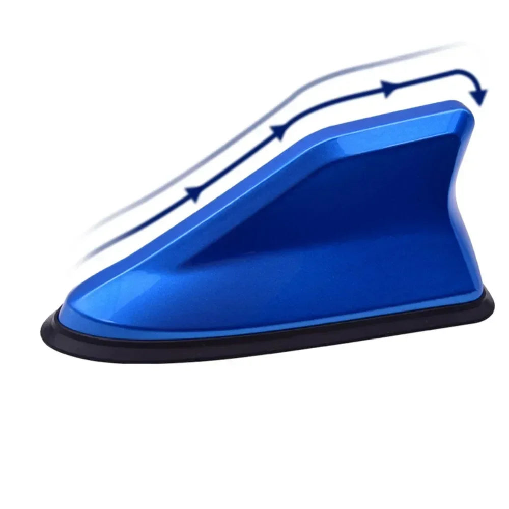 Carbon Fiber Look Car Roof Top Mount Shark Fin Aerial Antenna Toppers Auto Radio AM FM Antenna Signal Amplifier Aerial Universal