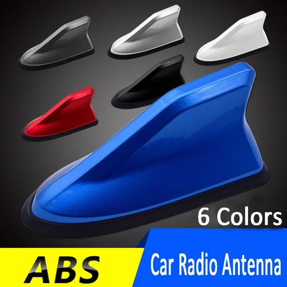 Carbon Fiber Look Car Roof Top Mount Shark Fin Aerial Antenna Toppers Auto Radio AM FM Antenna Signal Amplifier Aerial Universal