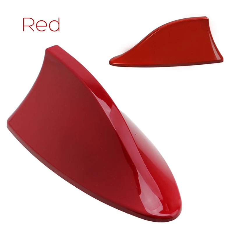 Carbon Fiber Look Car Roof Top Mount Shark Fin Aerial Antenna Toppers Auto Radio AM FM Antenna Signal Amplifier Aerial Universal