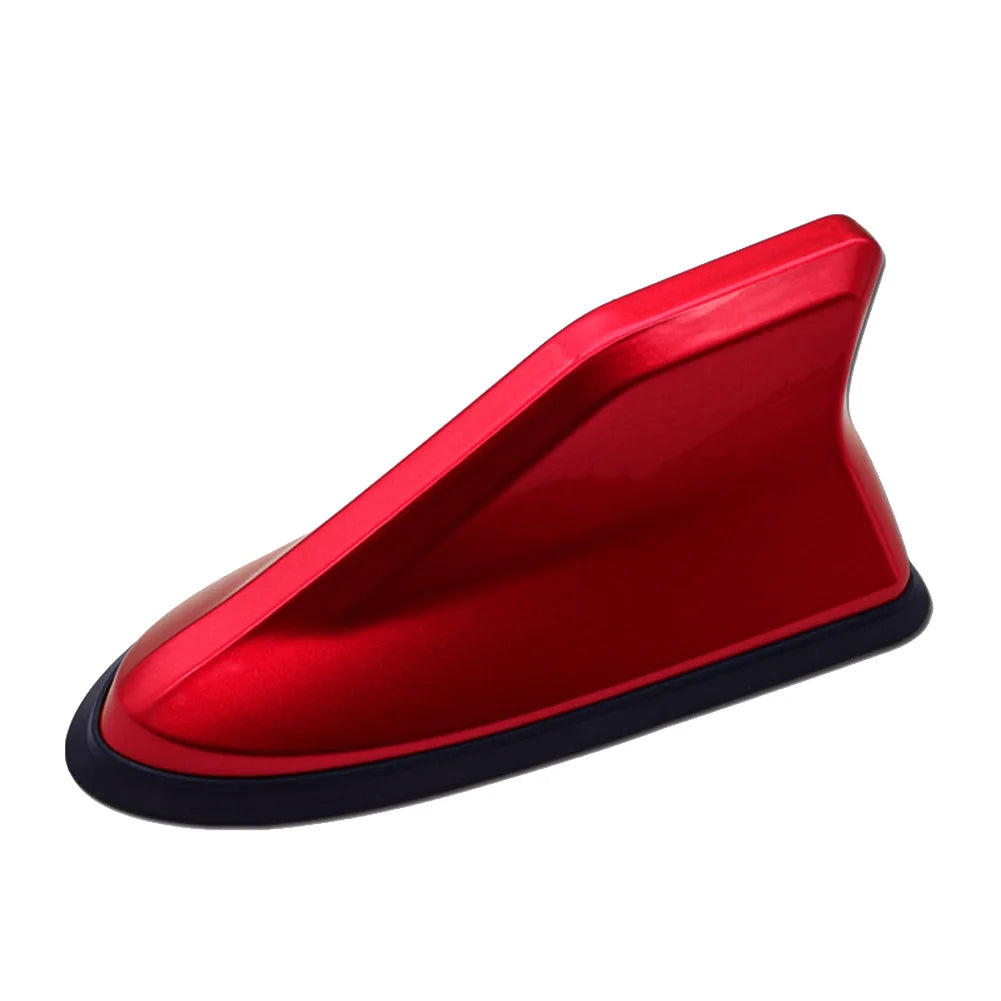 Carbon Fiber Look Car Roof Top Mount Shark Fin Aerial Antenna Toppers Auto Radio AM FM Antenna Signal Amplifier Aerial Universal